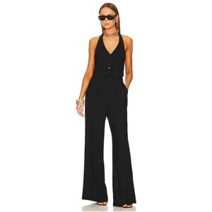 Amanda Uprichard Isadore Jumpsuit Black Size Medium